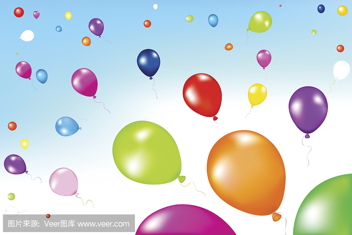 空中的彩色气球